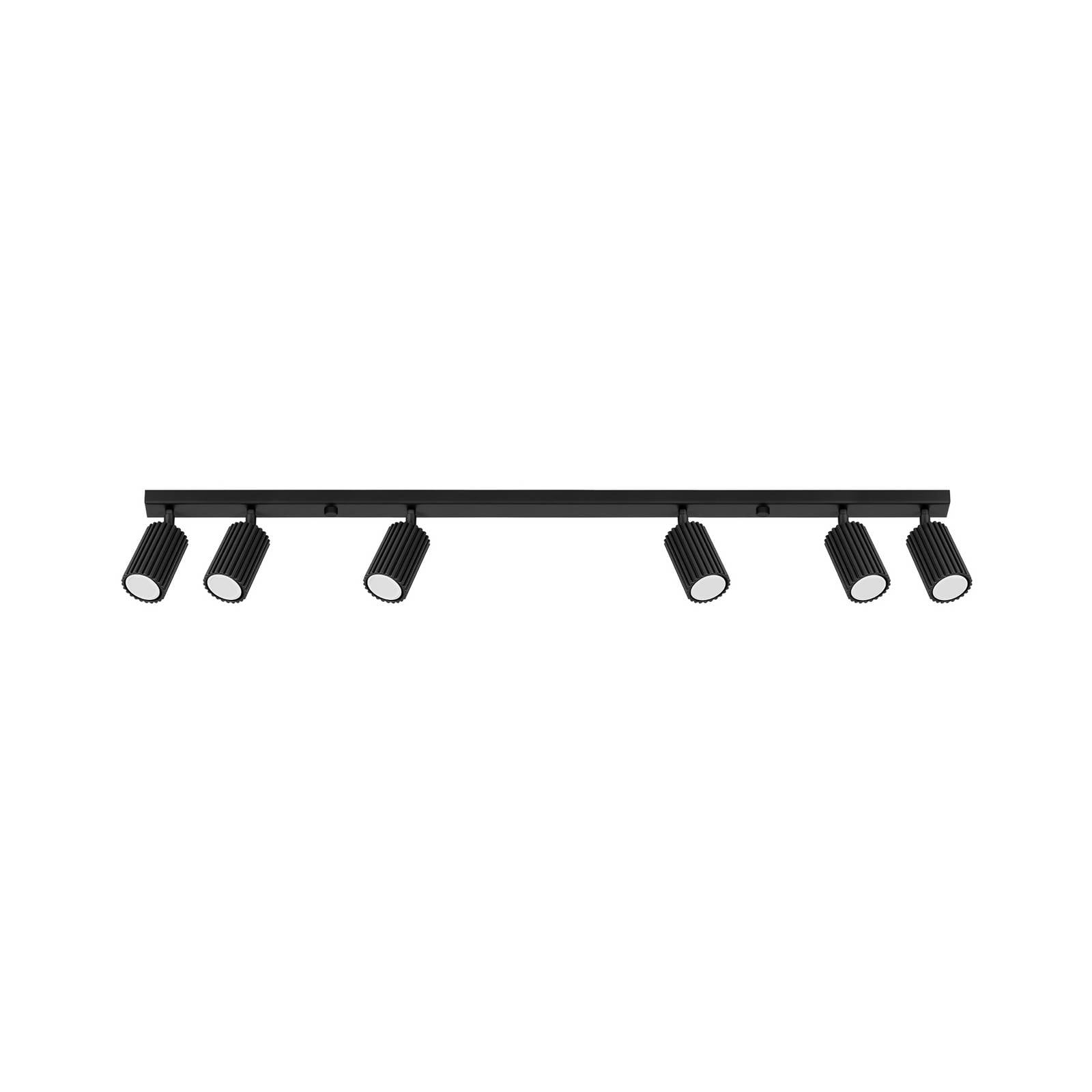Deckenstrahler Karbon, schwarz, Länge 117 cm, Alu, 6-flg.