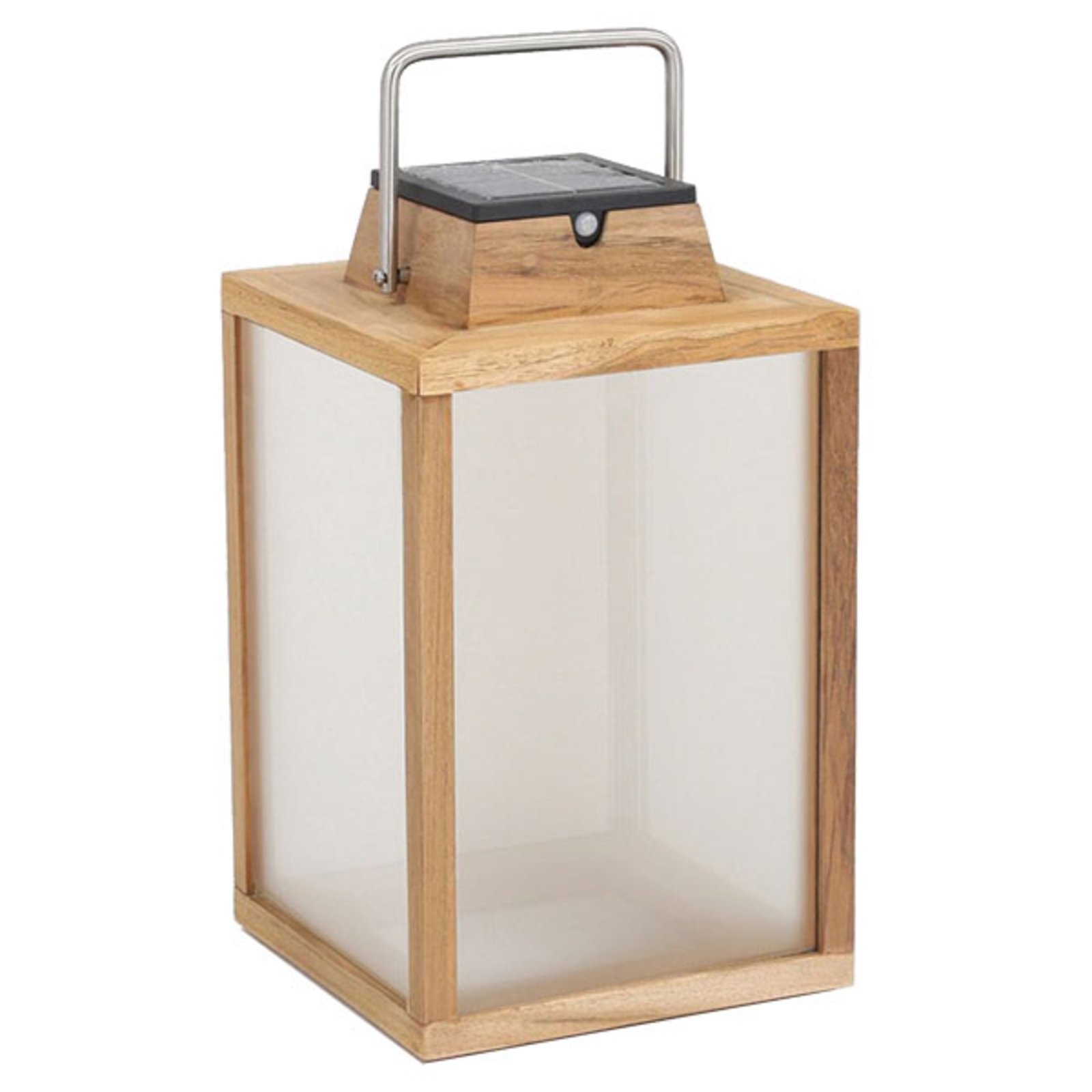 Tradition teak LED solar lantern