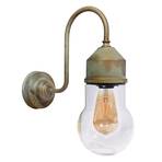 1950N wall lamp antique brass, curved glass, clear