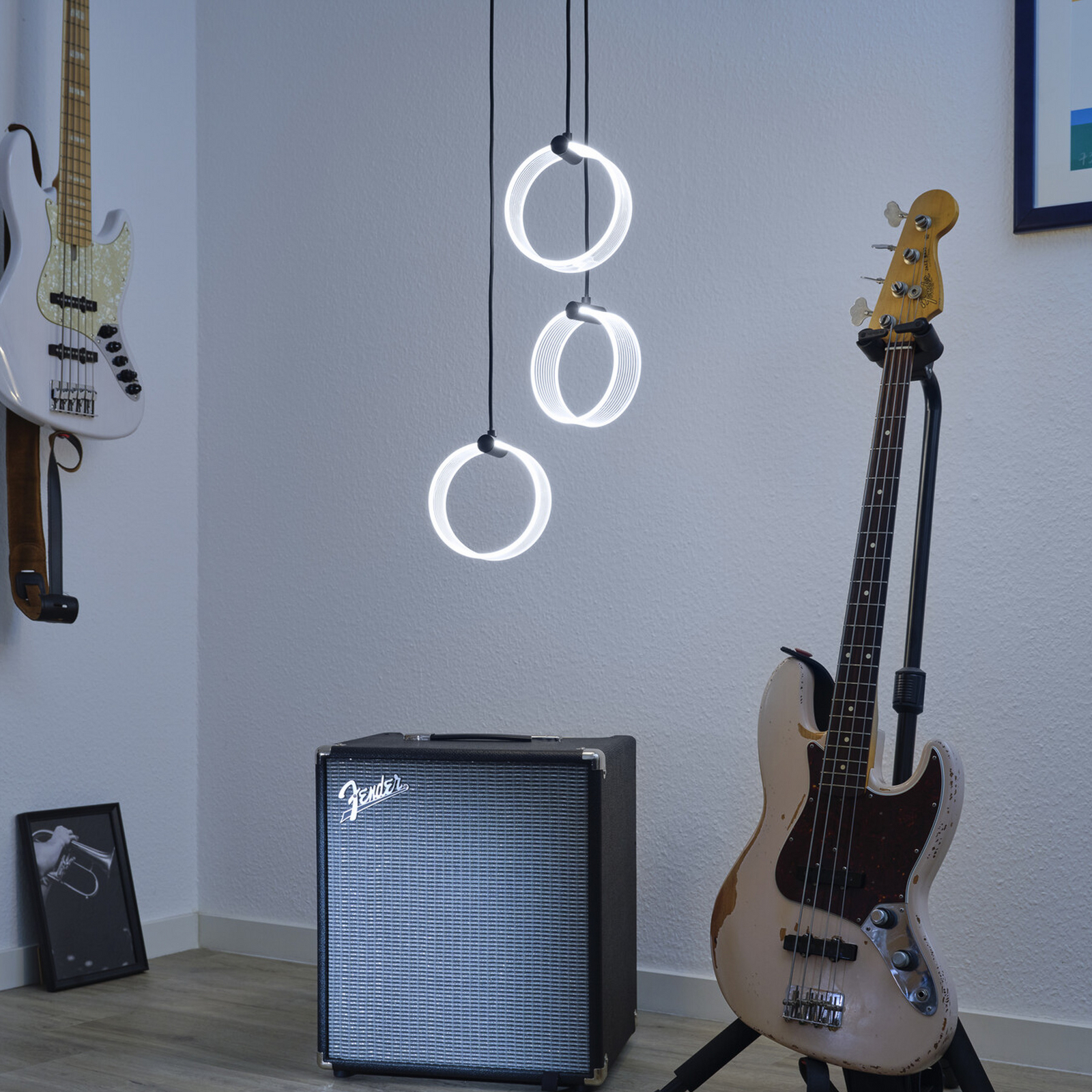 OSRAM LED-Hängelampe Decor Circle, 3-fl. rund, CCT, schwarz