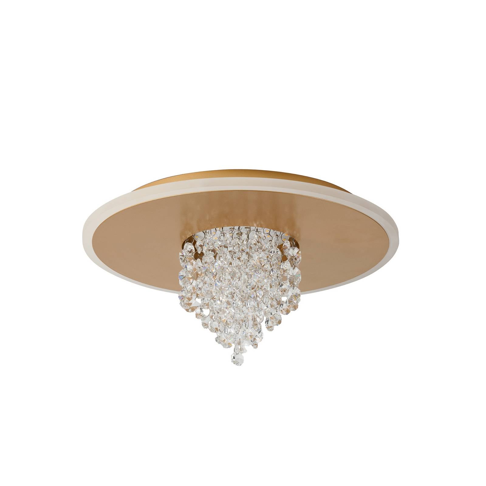 LED-Deckenleuchte Deluge, goldfarben, Ø 32 cm, Metall/Acryl