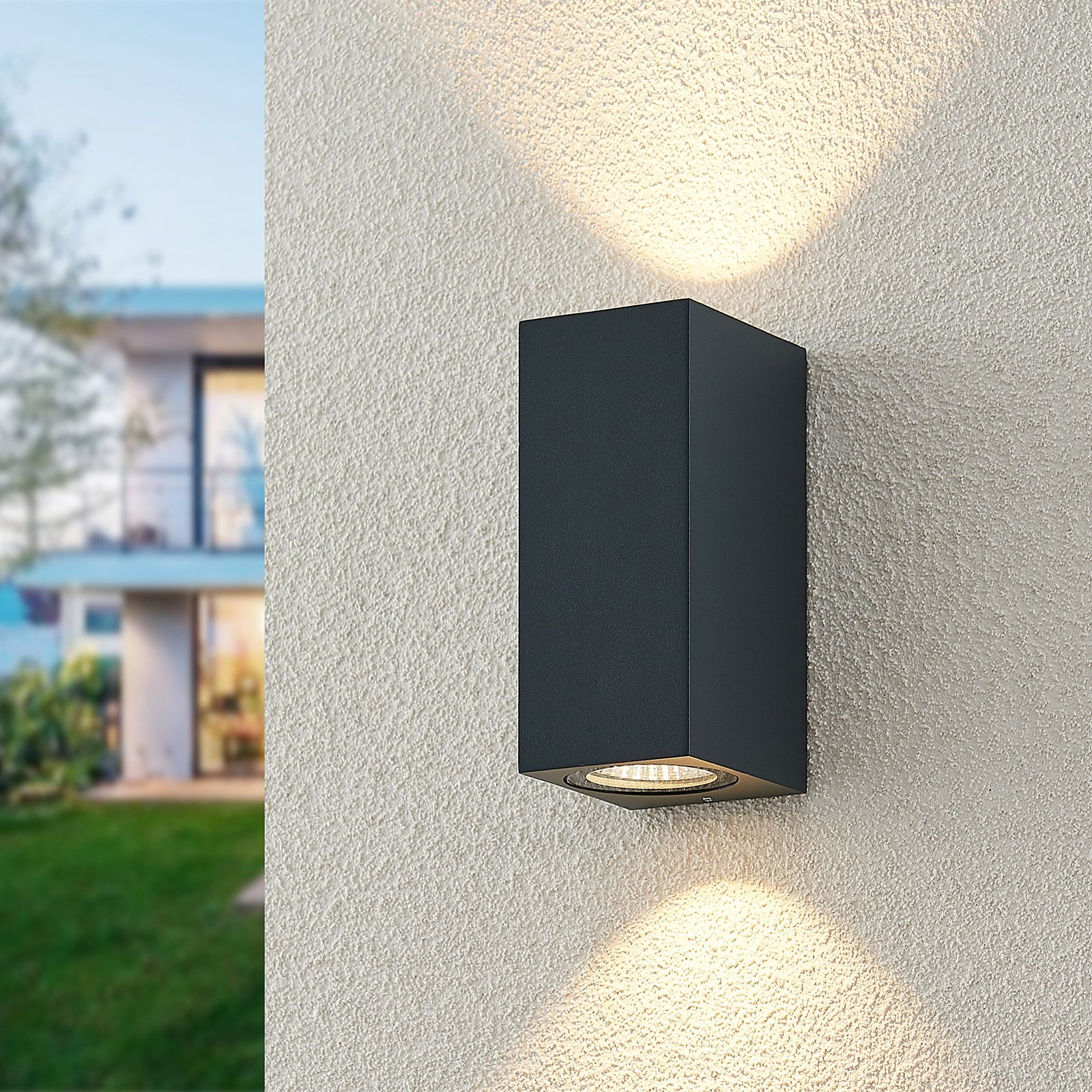 ELC Lanso LED outdoor wall light, anthracite