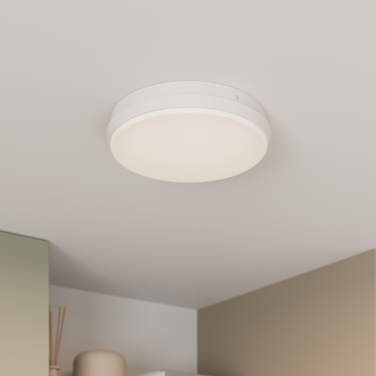 Arcchio Brady LED ceiling lamp, white, round 25 cm