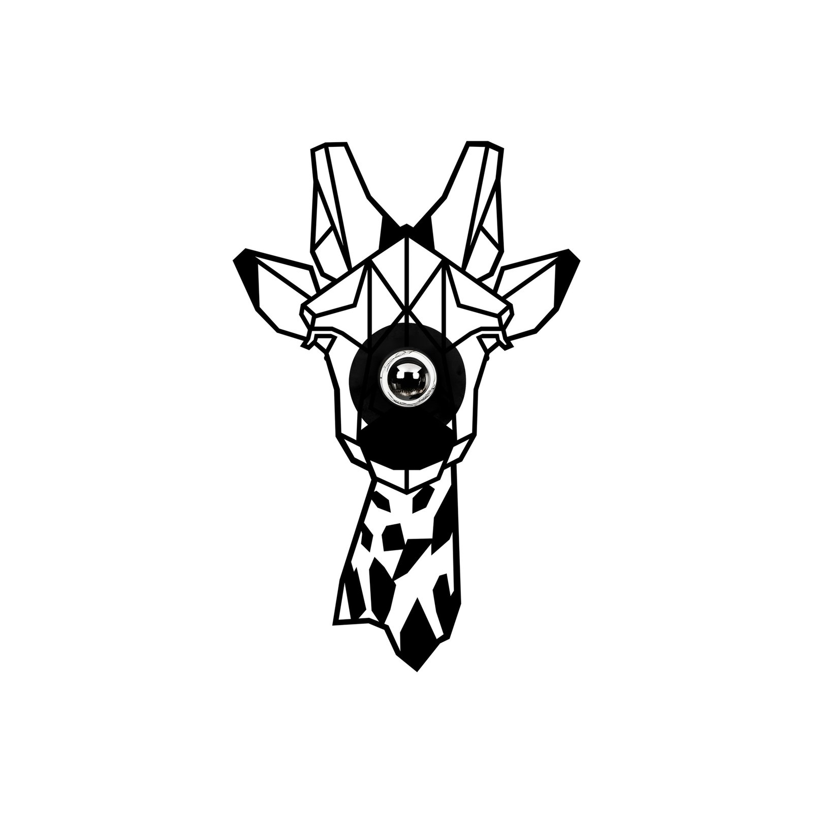 Applique W-029 découpe laser, design girafe, noire