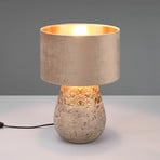 Kiran table lamp, Ø 26 cm, ceramic base, velvet