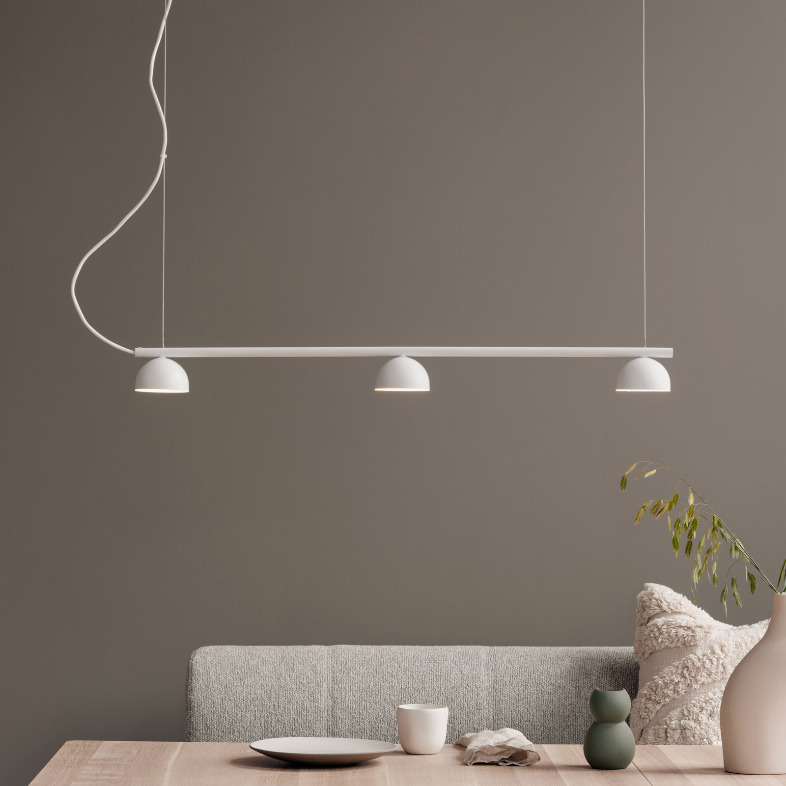 Northern Blush LED-Hängeleuchte, 3-flg., weiß