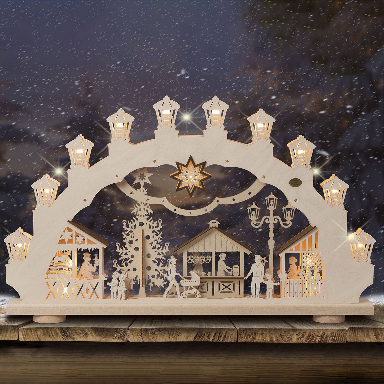Arc lumineux Marché de Noël 3D, 2 motifs