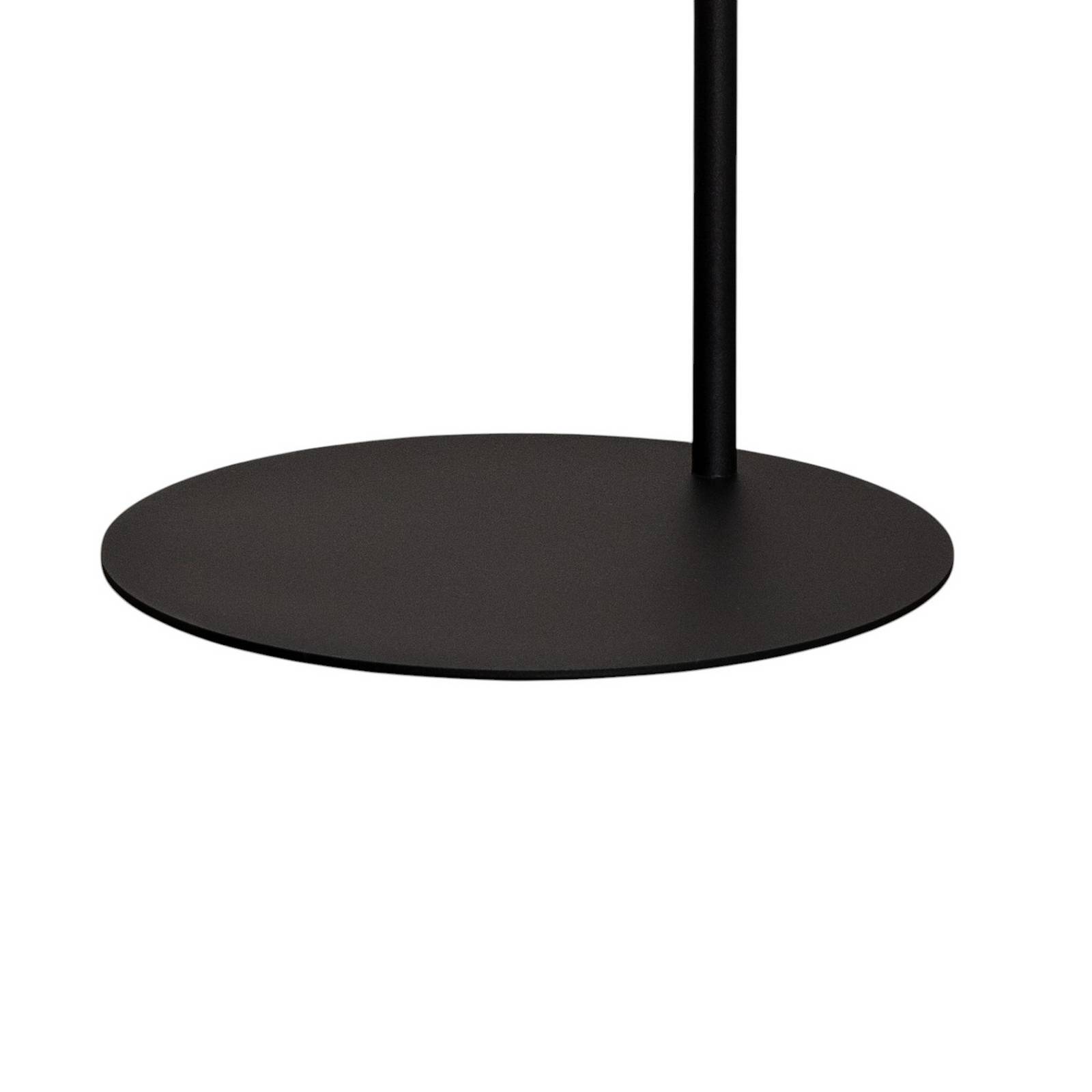 Lampa stojąca Jump, czarna, regulowana, półka