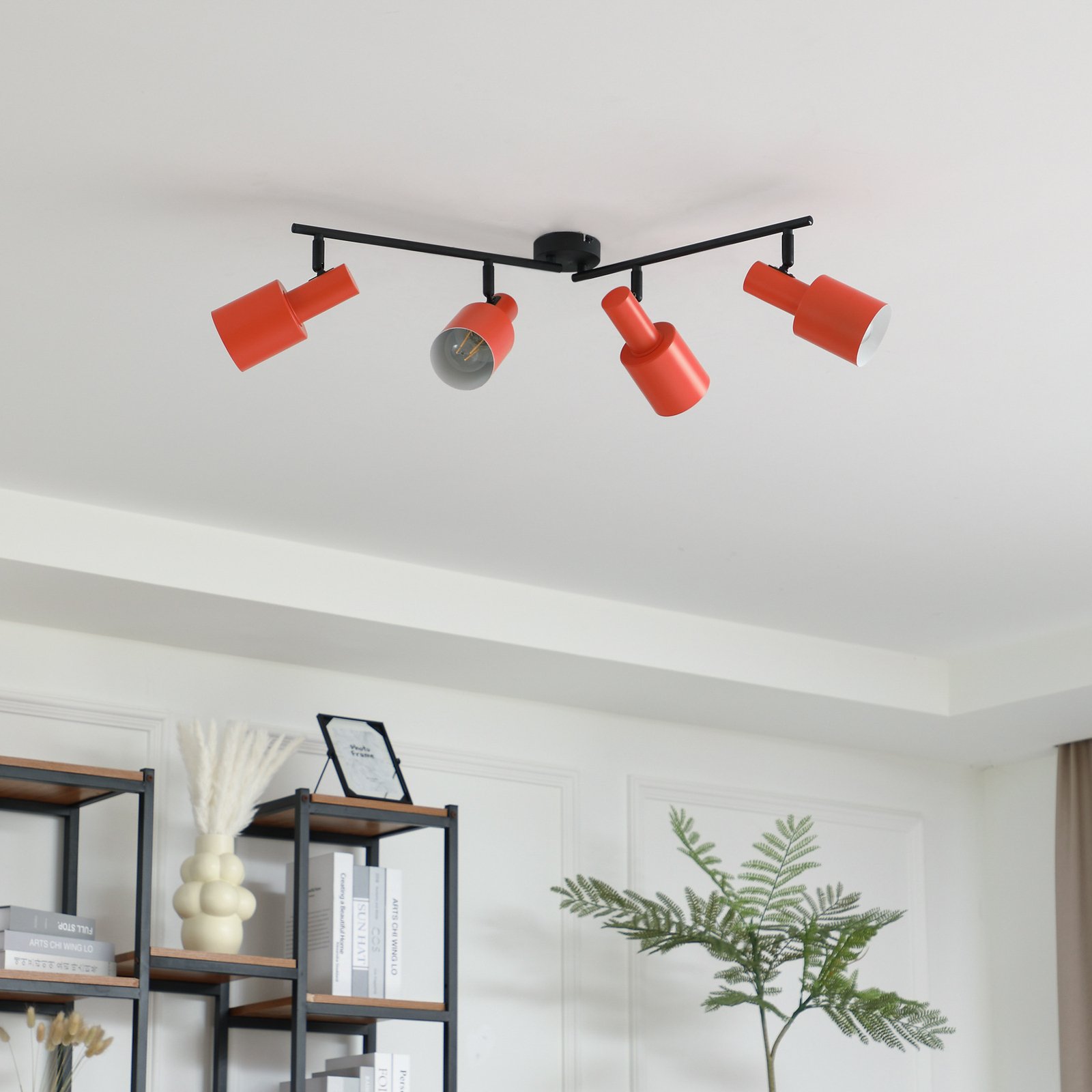 Ovelia 4 Stropní Lampa Oranžová/Černá - Lindby