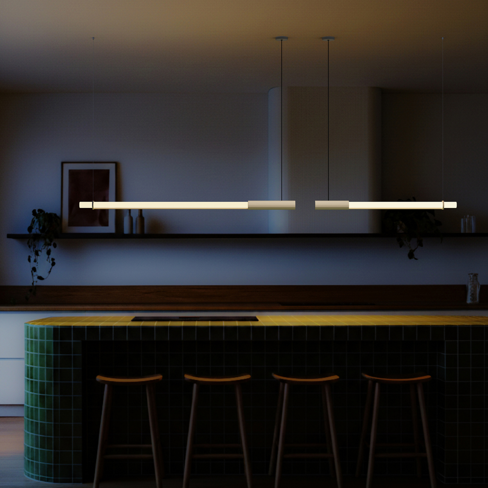 Lampada LED a sospensione In Fine, bianca, lunghezza 160 cm - DCW