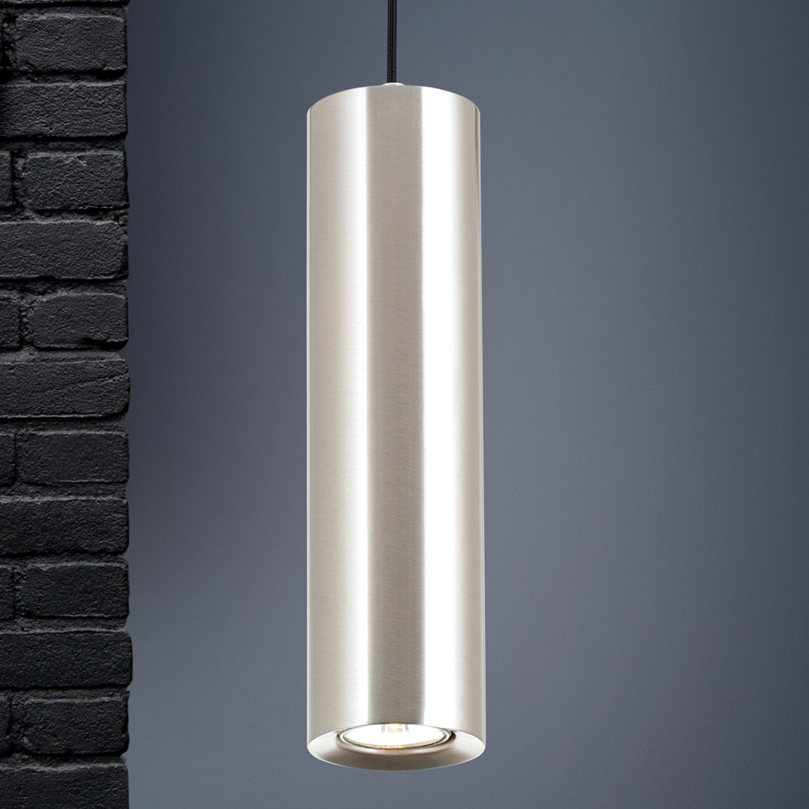 Orion Slim pendant lamp Tresen matt nickel, for Living / Dining Room, metal, GU10, 50 W, energy efficiency: A++, H: 30 cm