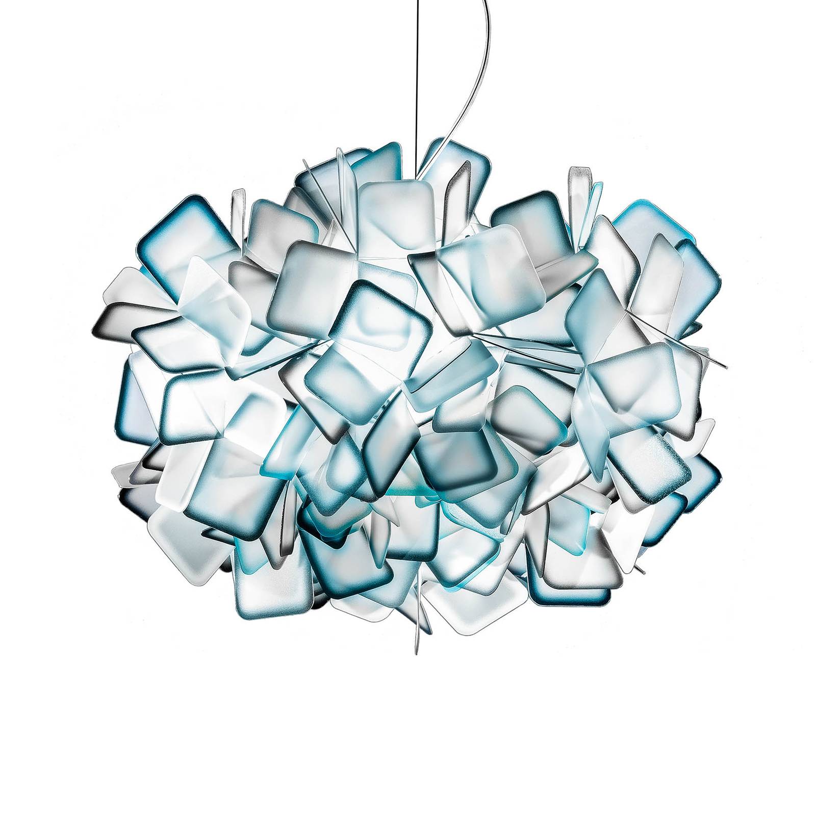 Slamp Clizia - designer pendant light, blue, for Living / Dining Room, Opalflex®, E27, 12 W, H: 25 cm