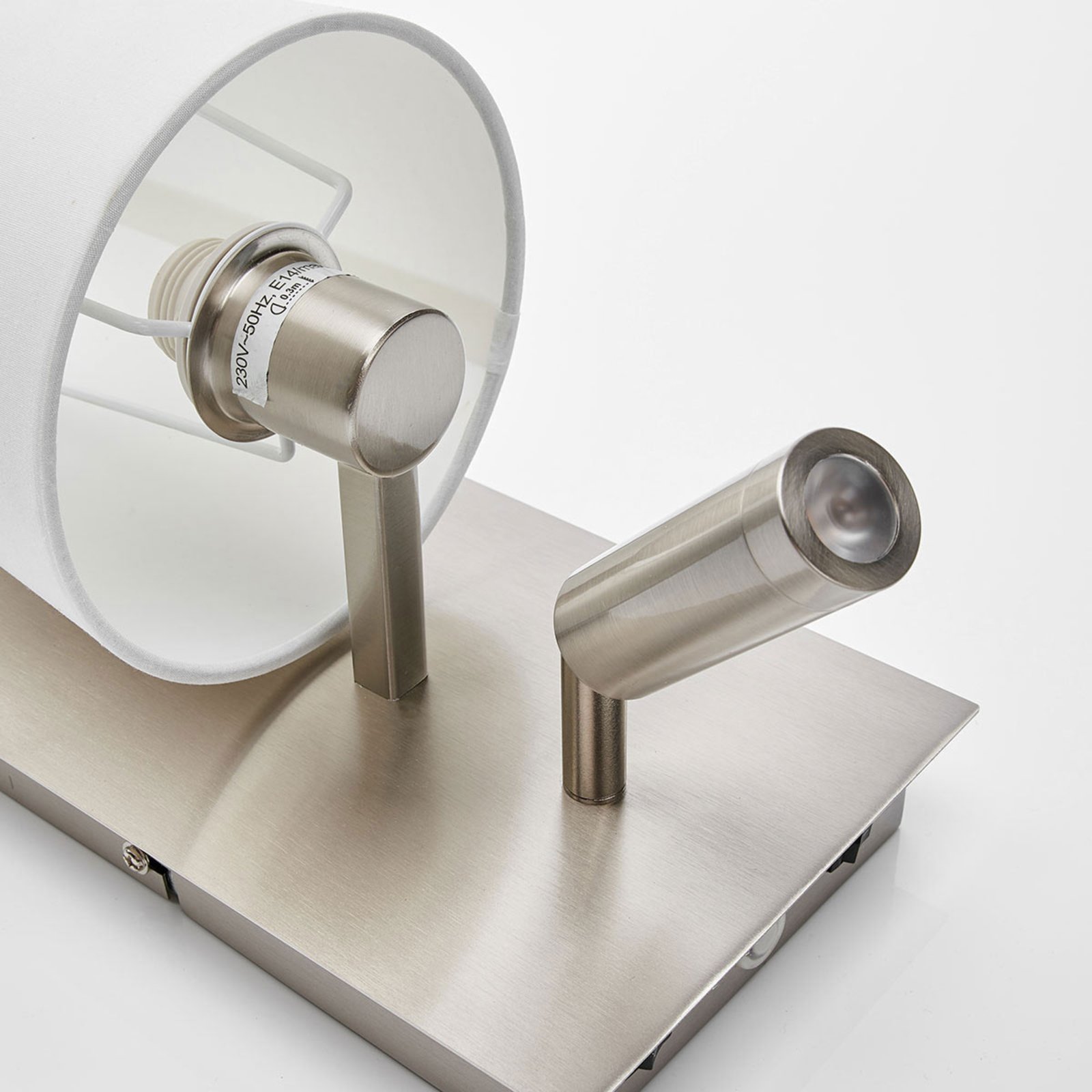 Aiden Wall Lamp White/Nickel - Lindby