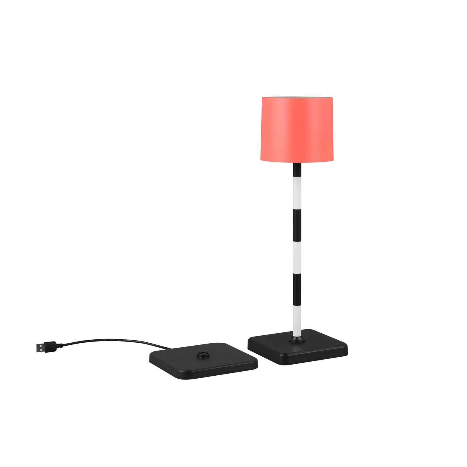 Lampe de table à LED rechargeables Fernandez, rouge, IP54, CCT, intensité