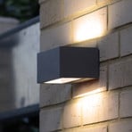 Außenwandlampe Gemini eckig anthrazit 16cm 3.000K