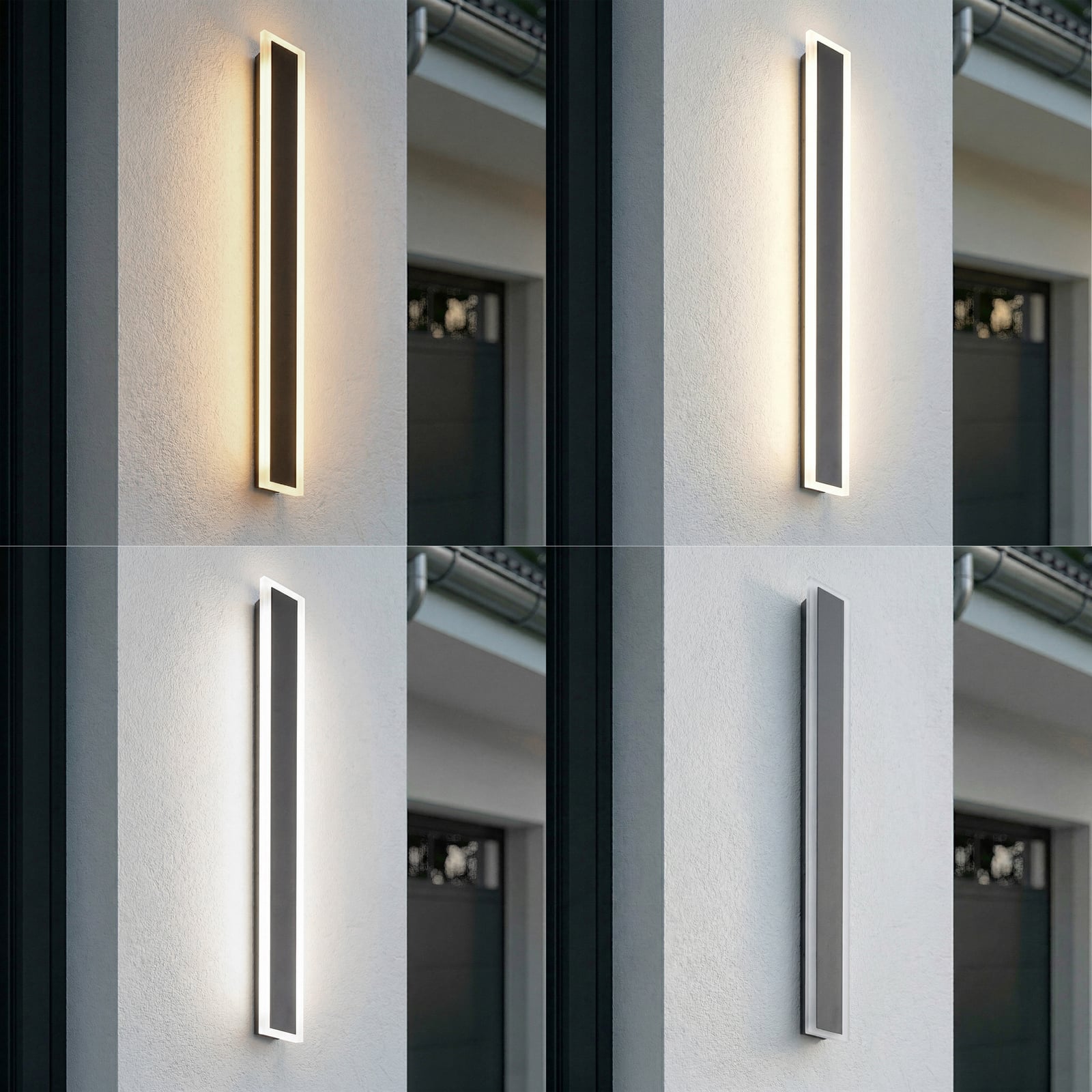 Lucande LED външна стенна лампа Ilora, черна, 100 см, CCT, IP65