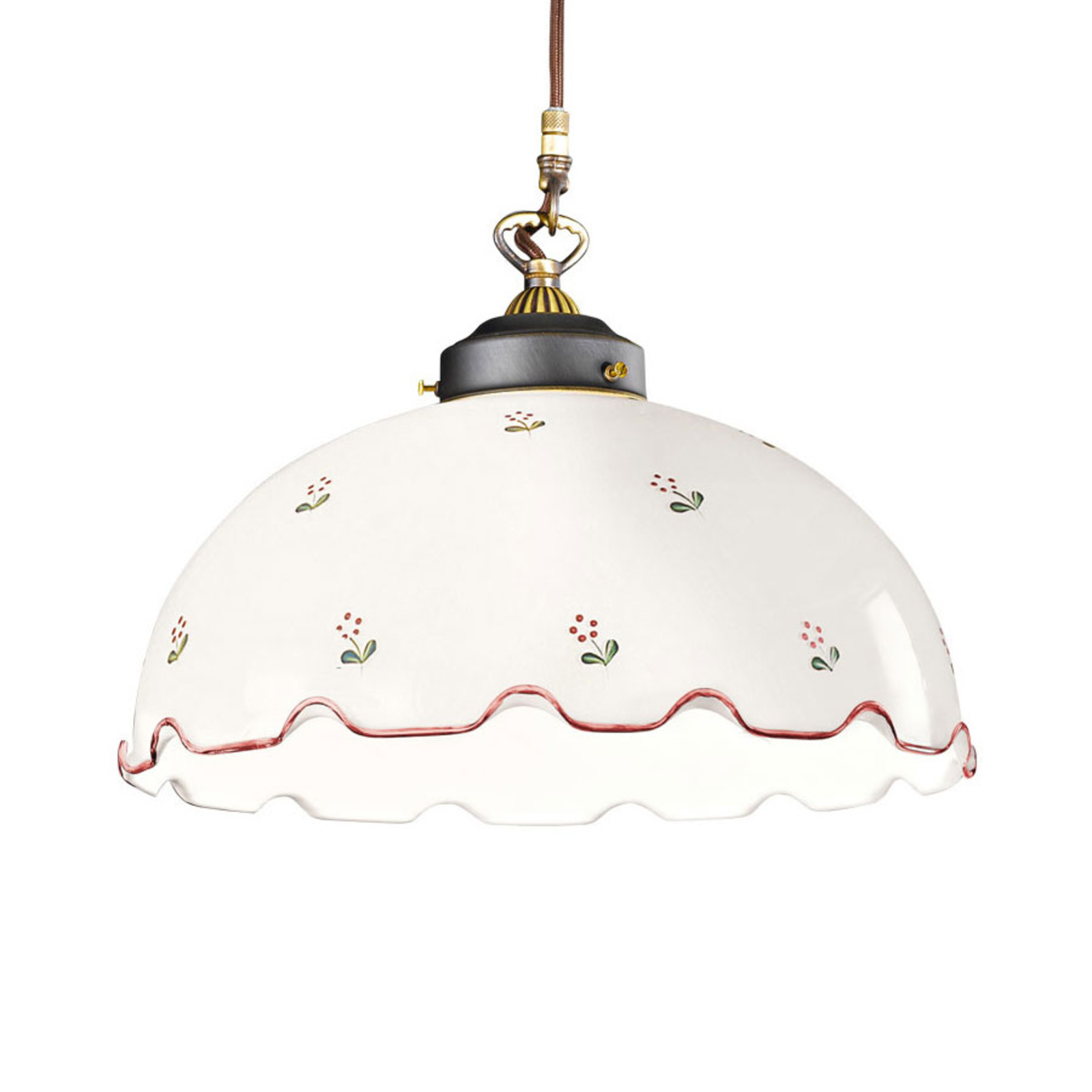 AUSTROLUX BY Kolarz Nonna flower hanging lamp Ø 36 cm 1-bulb pink, for Living / Dining Room, metal, glass, E27, 75 W, energy efficiency: A++, H: 32 cm