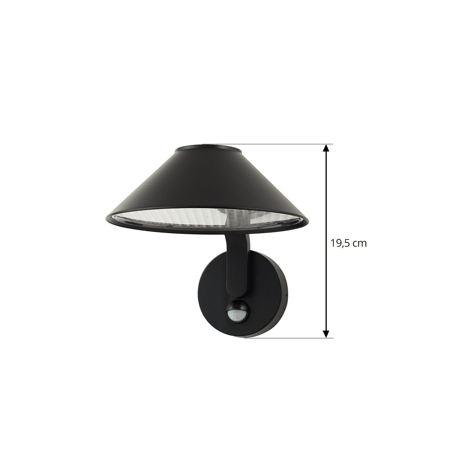 Capelo LED vonkajšie nástenné svietidlo Ø 20 cm čierne kovové senzorové - Lindby