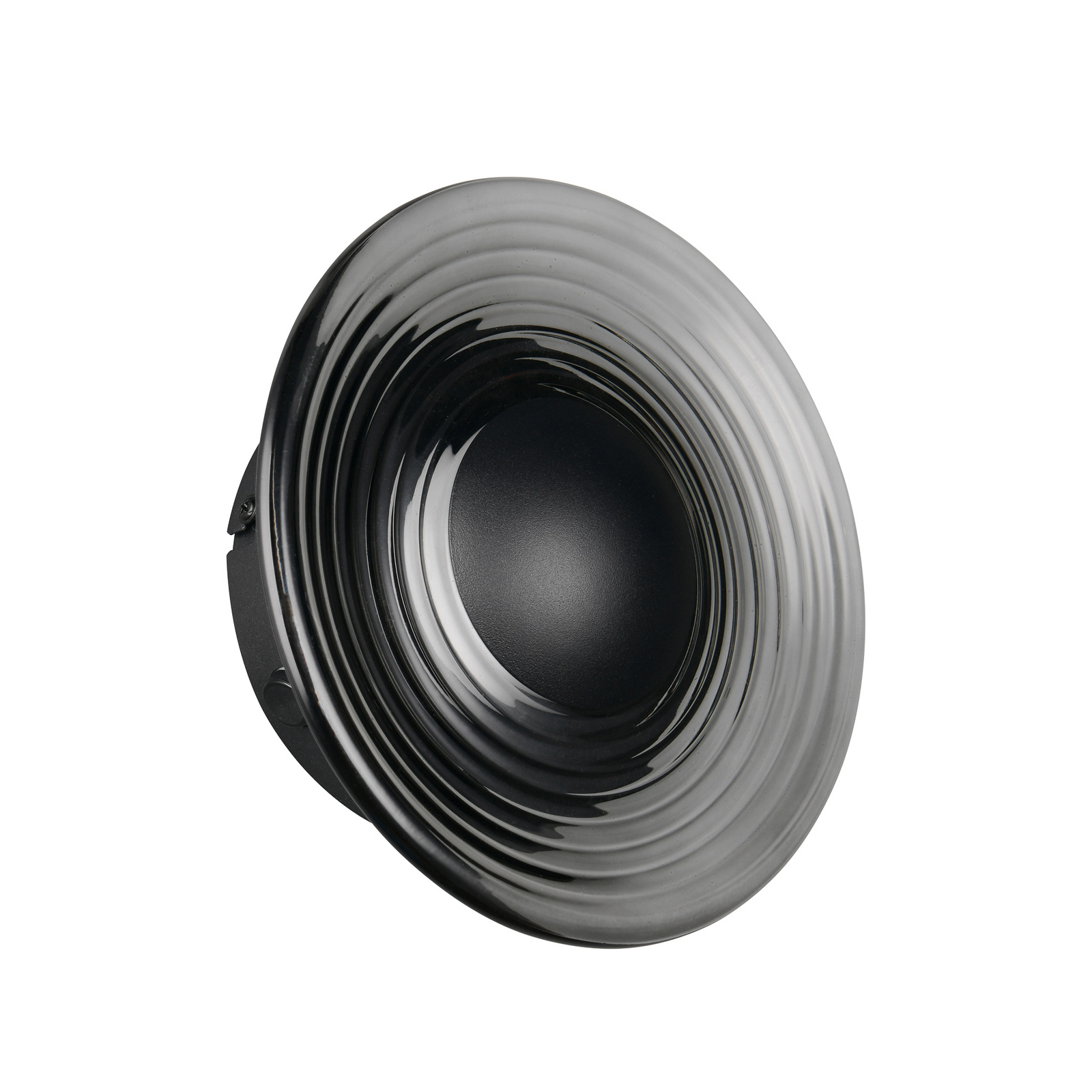 LED sienas lampa „Sirena“, melna/dūmakaini pelēka, Ø 20 cm, stikls, CCT