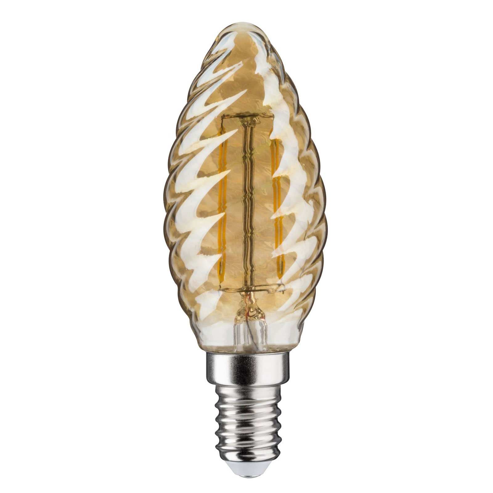 Ampoule flamme LED E14 4,7 W, or torsadée dimmable