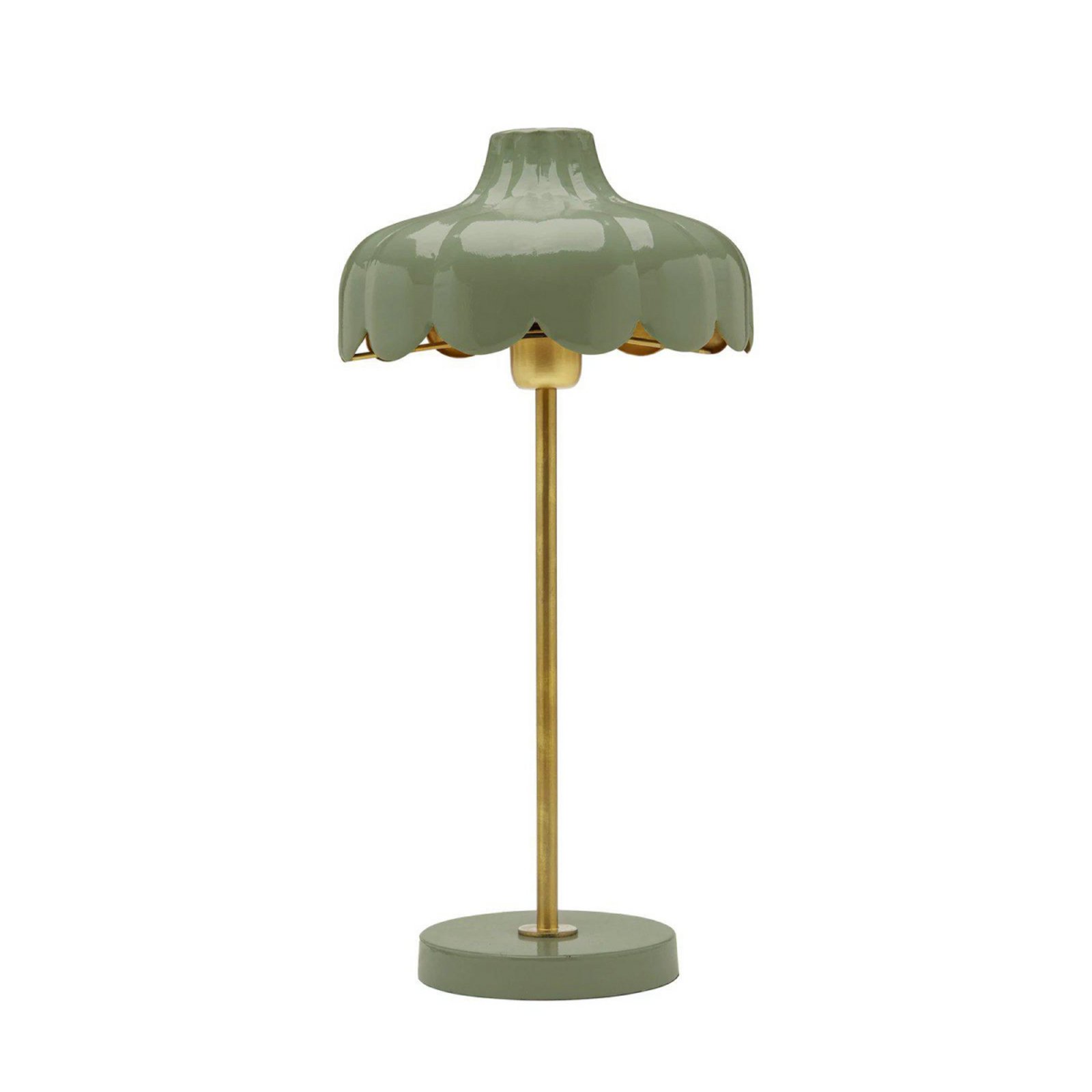 PR Home Tischleuchte Wells, grün/goldfarben, Höhe 50 cm