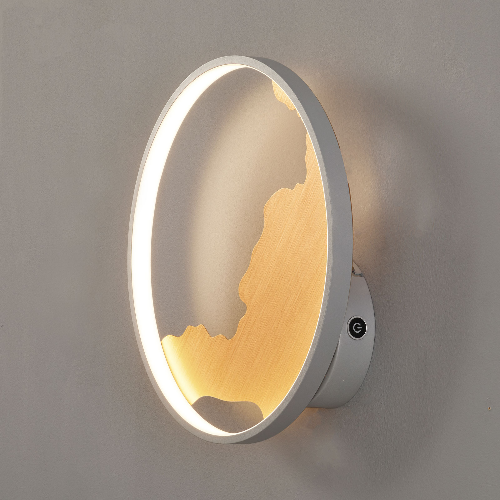 Fischer & Honsel Modesto LED ceiling lamp with golden decoration, for Living / Dining Room, metal, 16 W, energy efficiency: A+, H: 6.6 cm