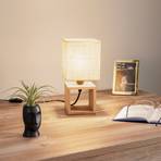 Monas table lamp, oak oiled, beige