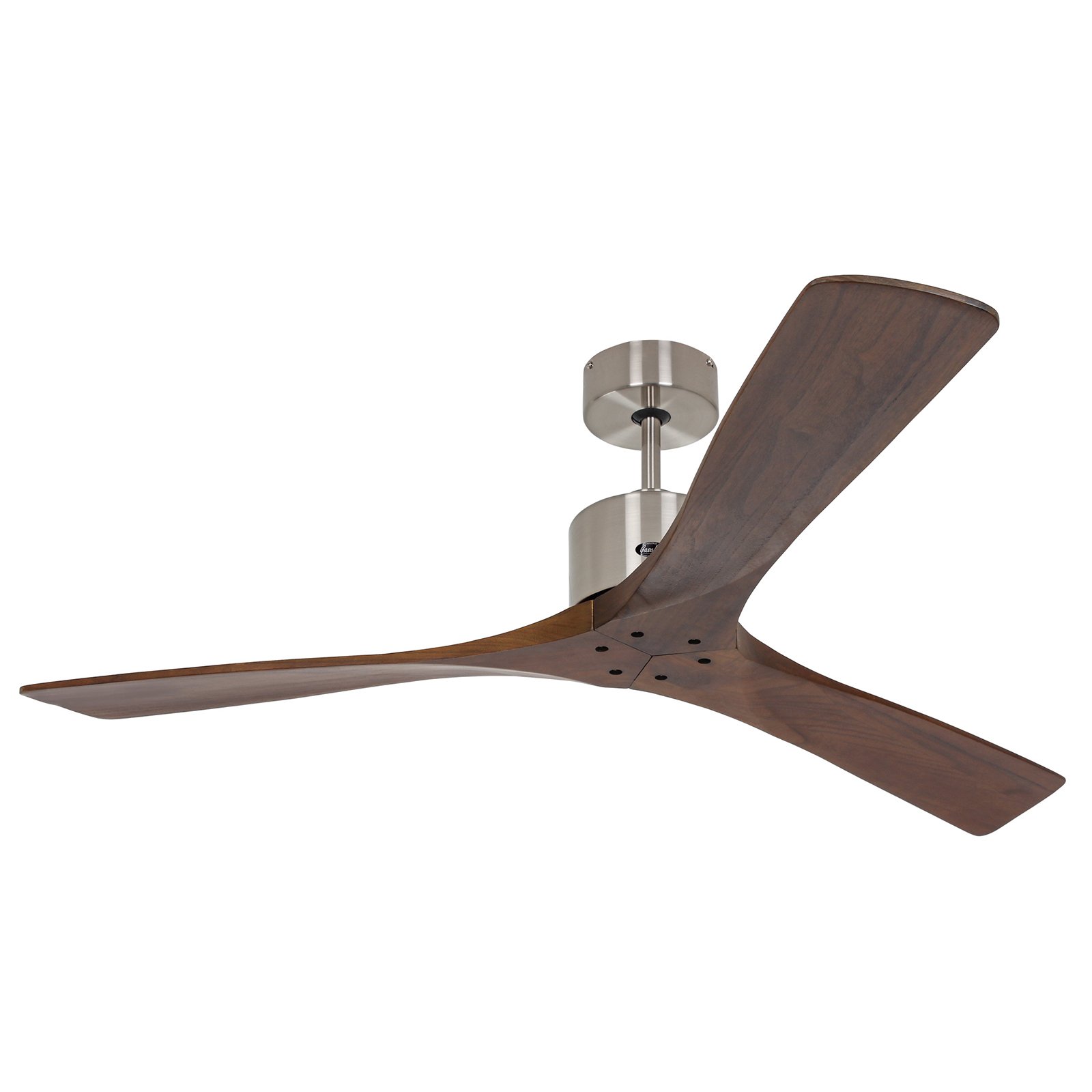 Macau ceiling fan, chrome, walnut