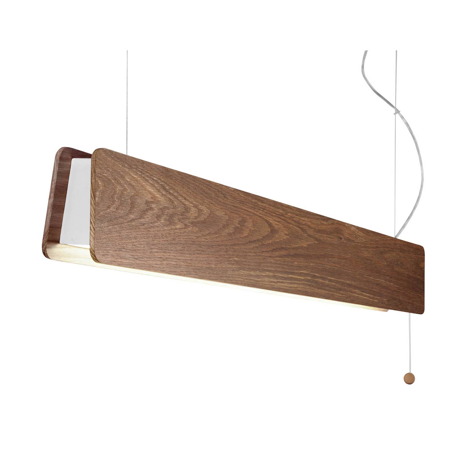 Suspension LED Oslo largeur 98 cm chêne foncé