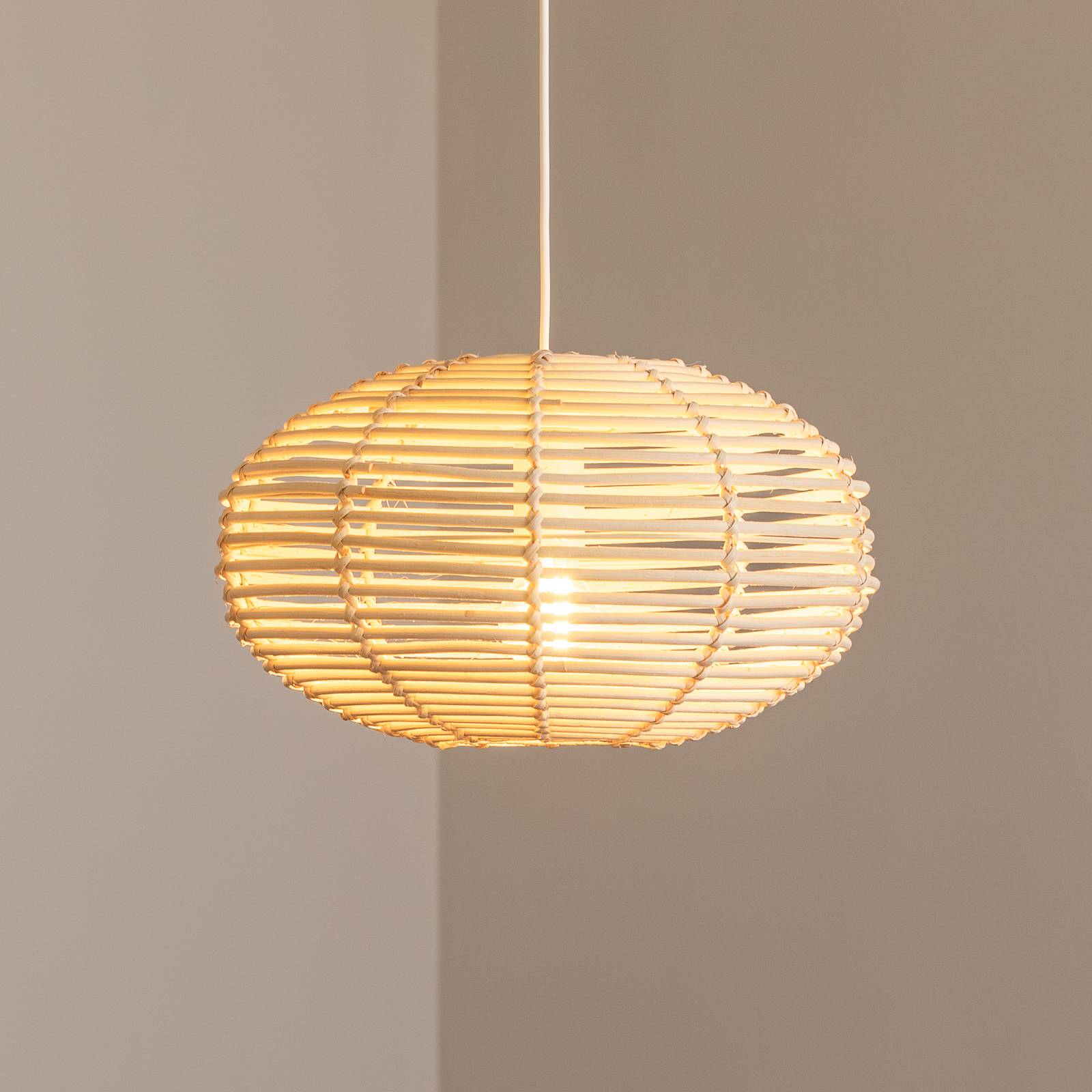Żyrandol RATTAN, Ø 40 cm, naturalny brąz, rattan, E27