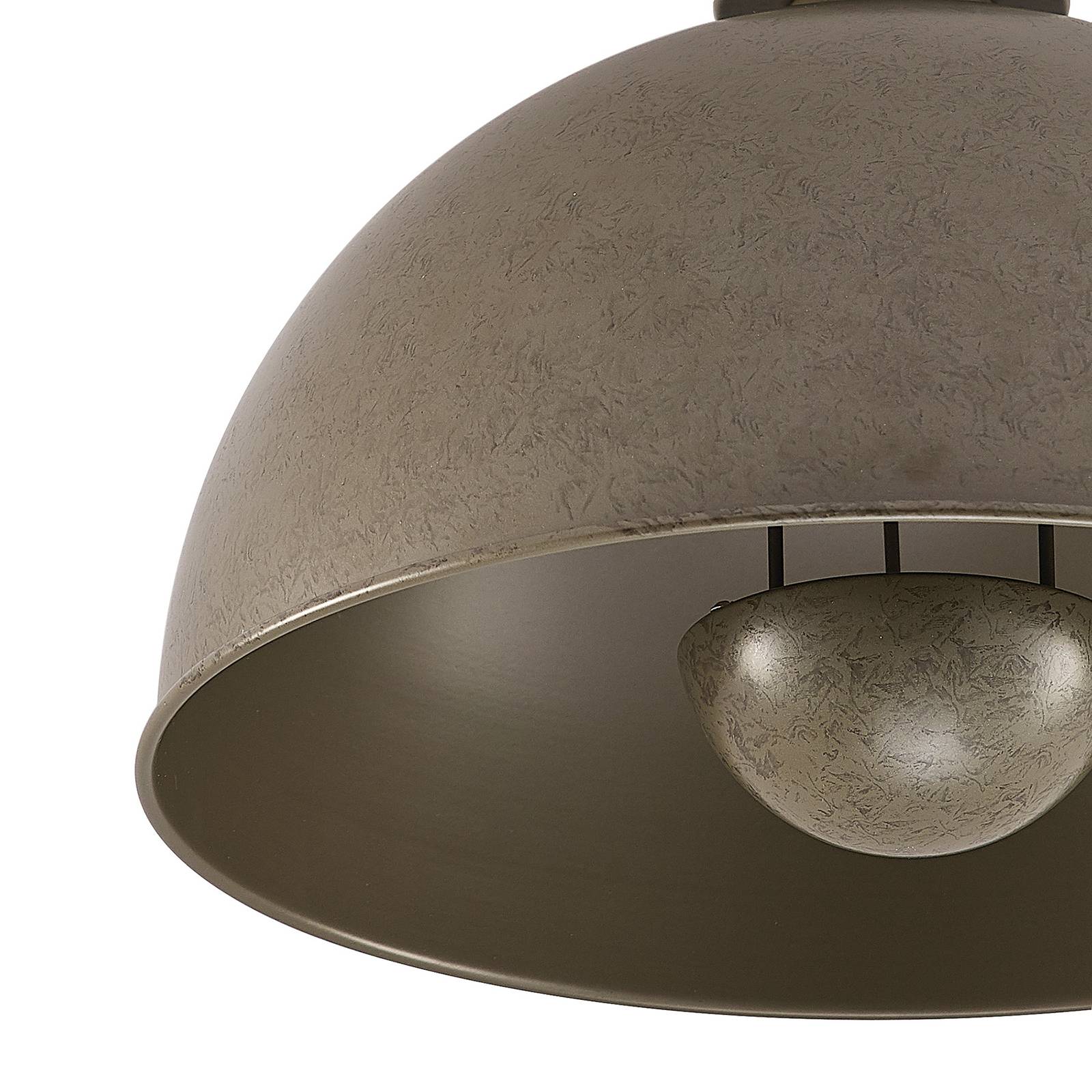 Lampa sufitowa Lindby Lya, Ø 41 cm, ciemnoszara, metalowa