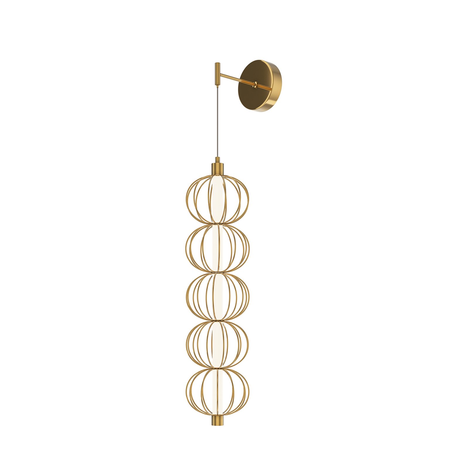 Maytoni LED-vegglampe Golden Cage, høyde 218,8 cm, metall