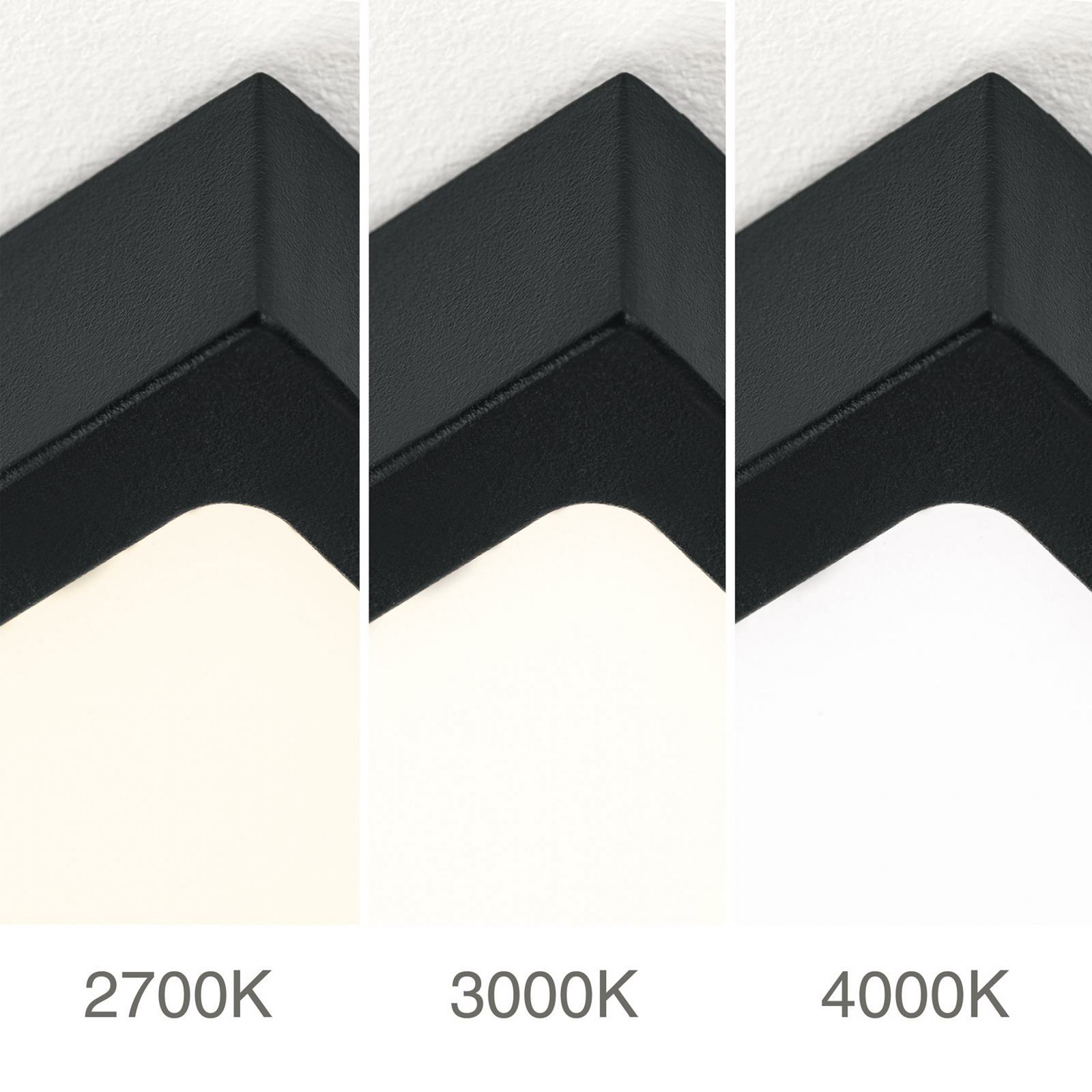 LED ceiling lamp Disc, black Length 14 cm, CCT Metal