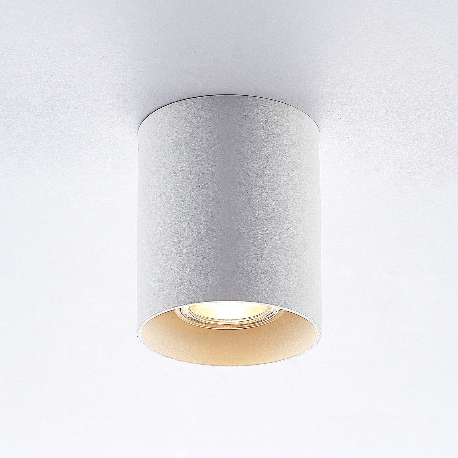 ELC Efey ceiling lamp, GU10, round, white