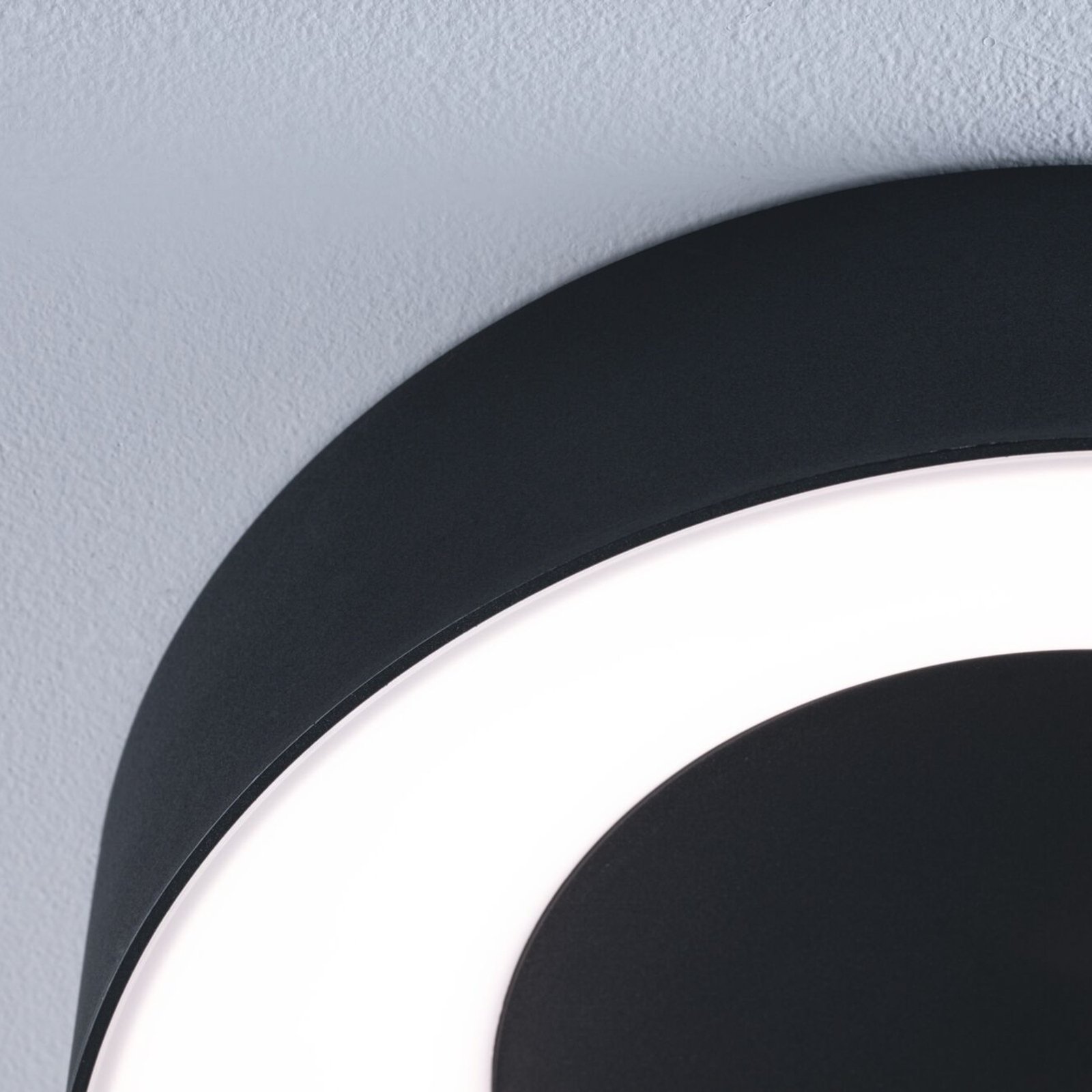 Casca LED plafón IP44 blanco/negro mate - Paulmann