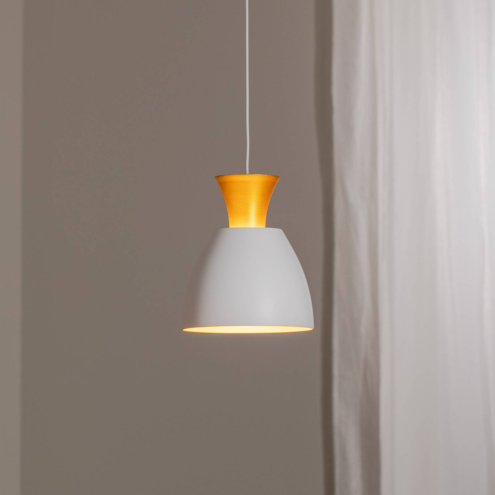 Lampa wisząca LED Studio Line 51277, biały/mosiądz, Ø 20 cm