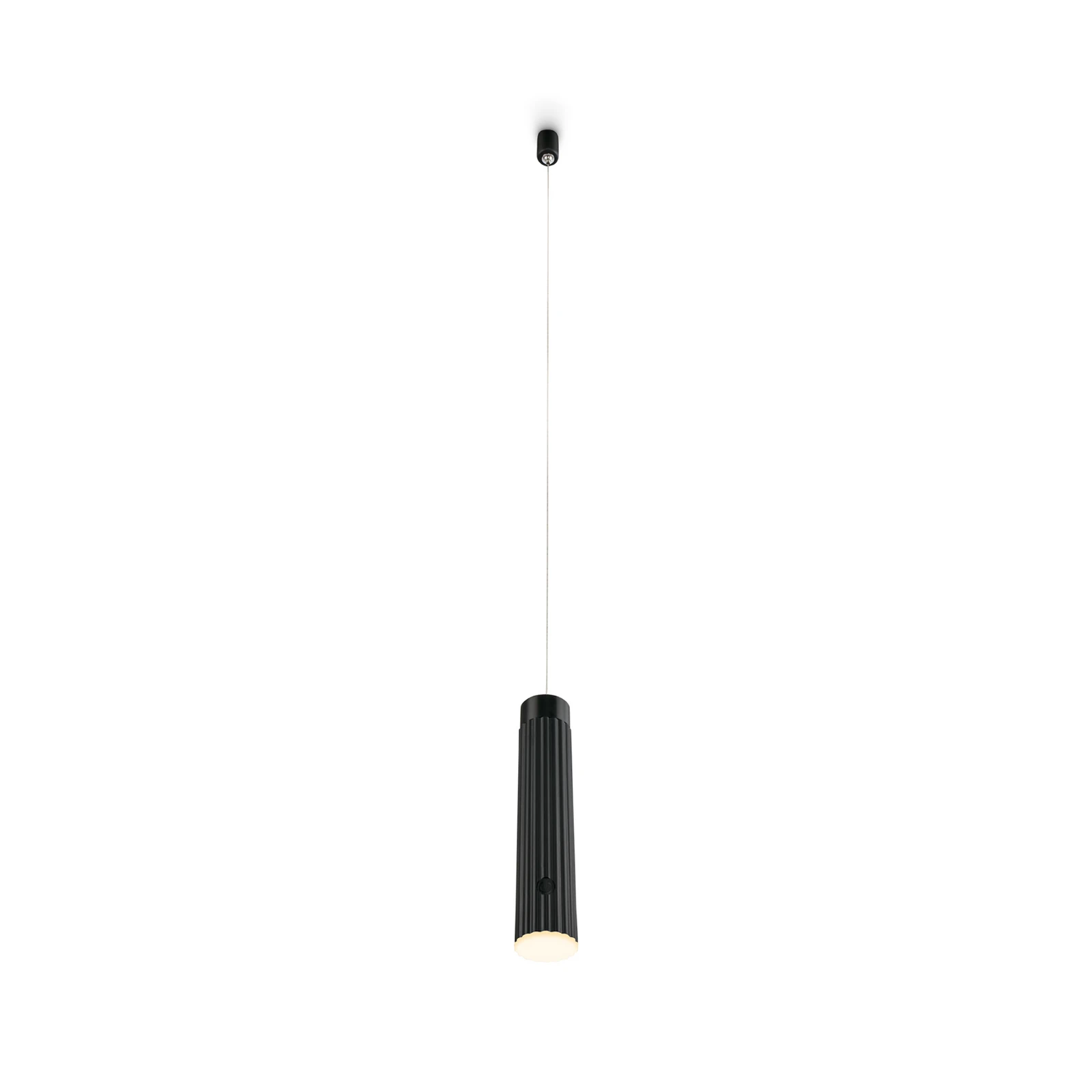 Lampada LED a sospensione Hang, nera, in plastica, dimmerabile