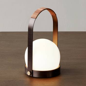 Menu Carrie lampe LED rechargeable bronze/cuir