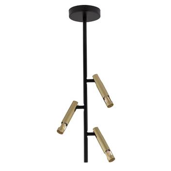 Takspot Leda Mini 3, 3 lampor, svart, guld