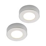 Prios LED ceiling light Edwina, silver, 12 cm, set of 2