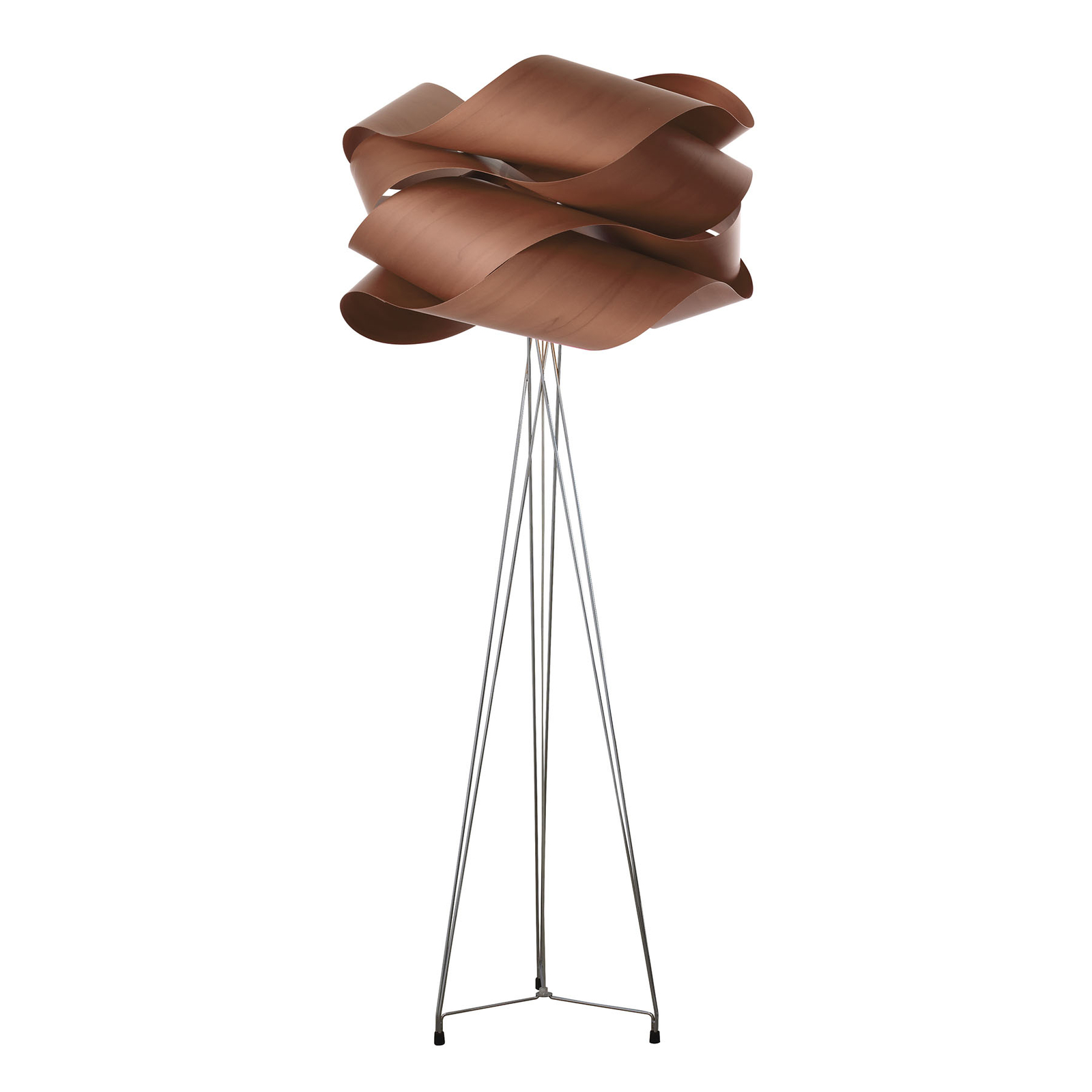 LZF LamPS Link floor lamp, chocolate, for Living / Dining Room, wood veneer, E27, 14 W, energy efficiency: A++, H: 177 cm