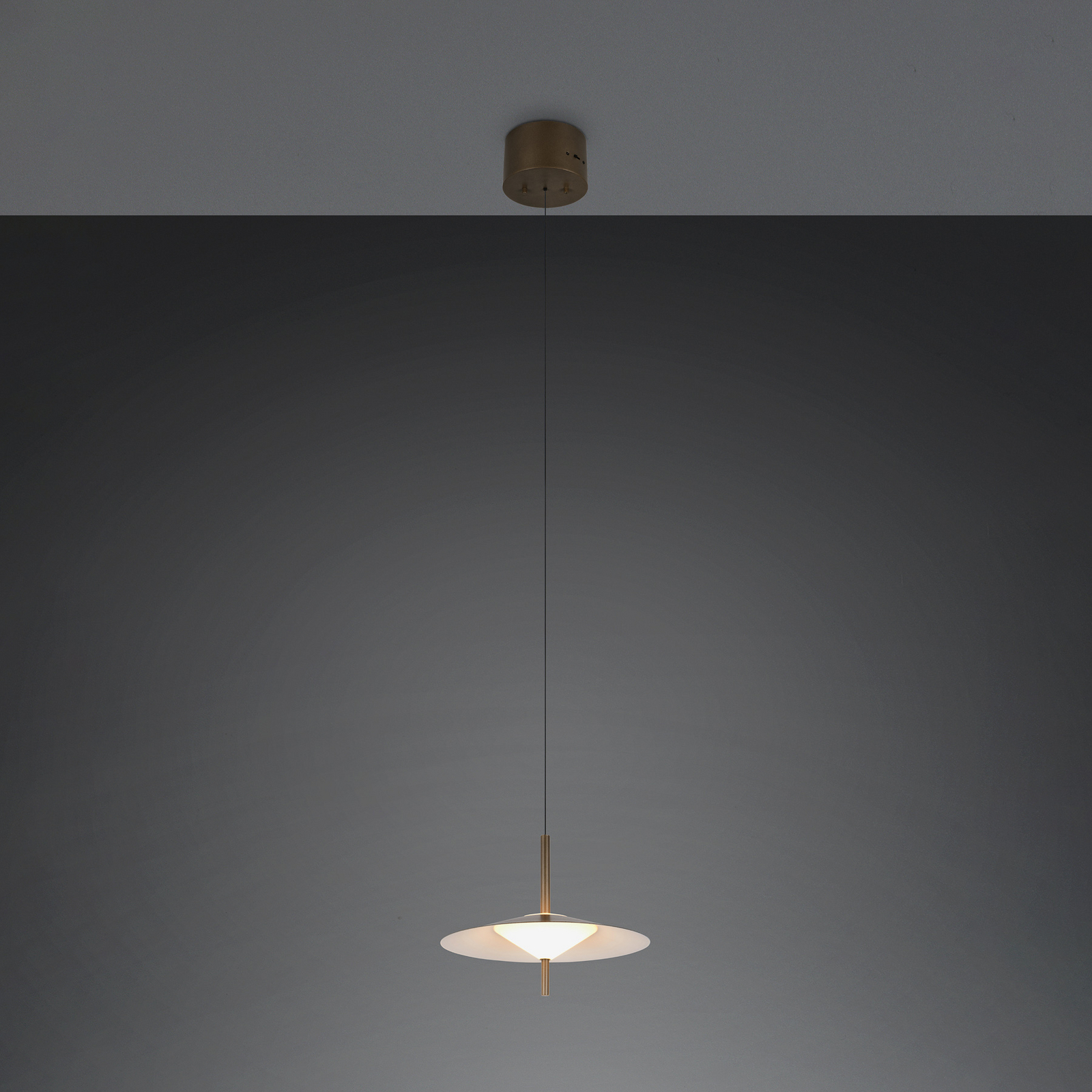 LED piekaramā lampa „Amalo“, platīna krāsā, Ø 30 cm, metāls, CCT LED piekaramā lampa „Amalo“, platīna krāsā, Ø 30 cm, metāls, CCT