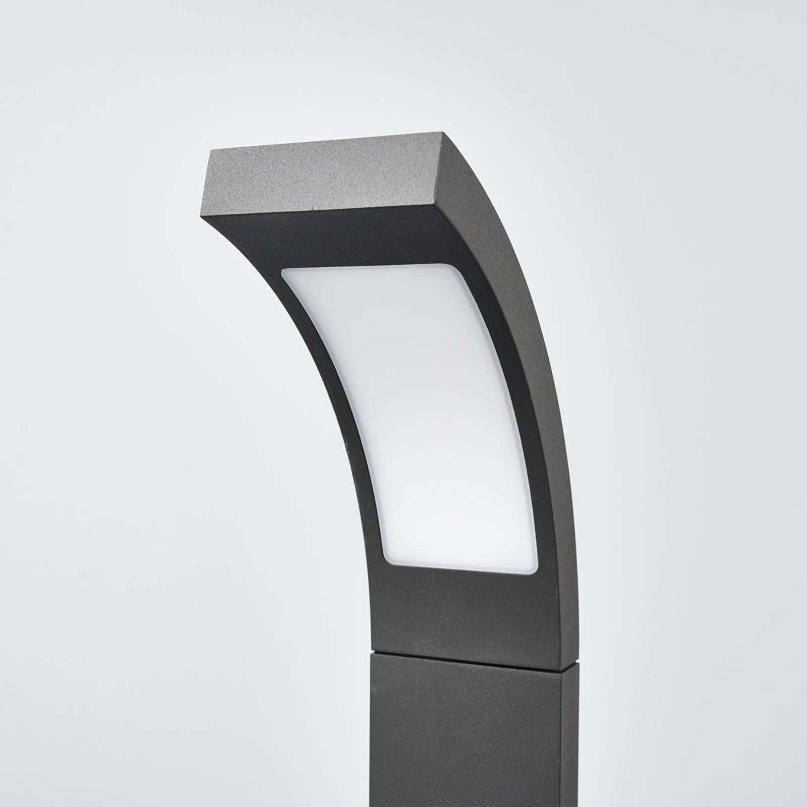 Juvia modern LED pillar light in graphite grey