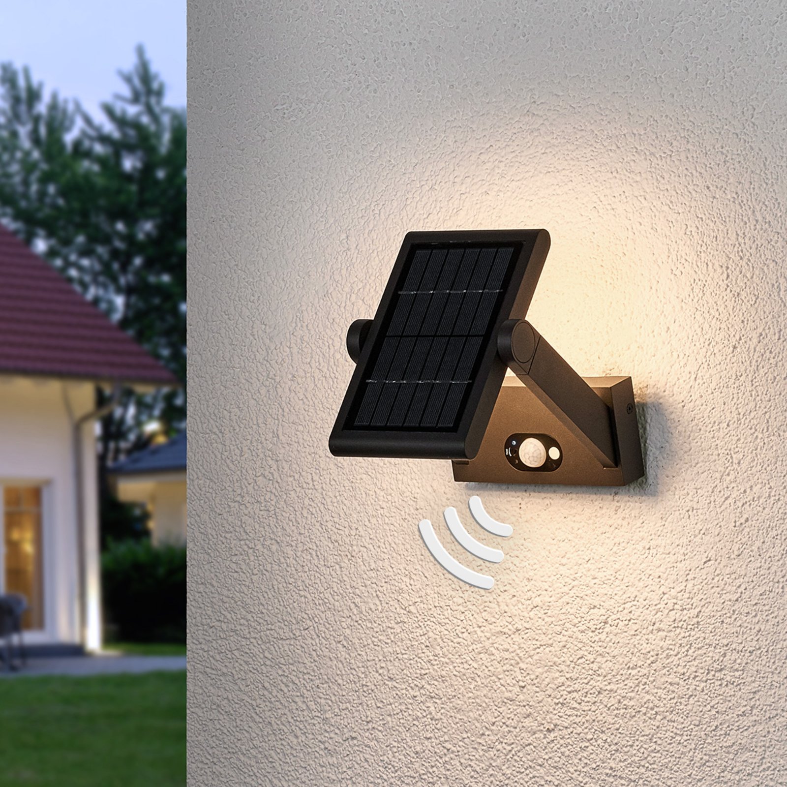 Vakerian Solcelle Vägglampa w/Sensor Graphite - Lucande