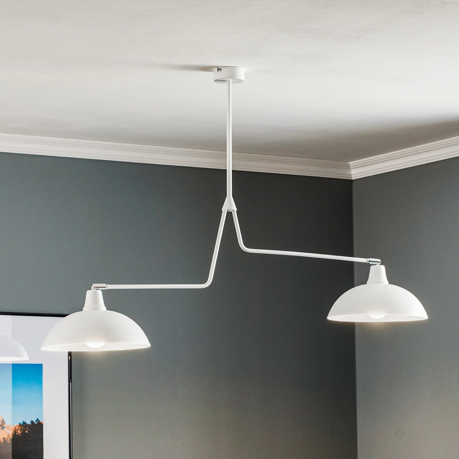Lampa wisząca 1036, 2-punktowa, biała