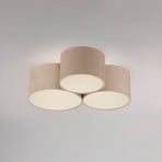 JUST LIGHT. Green Duro ceiling light, textile, 3-bulb