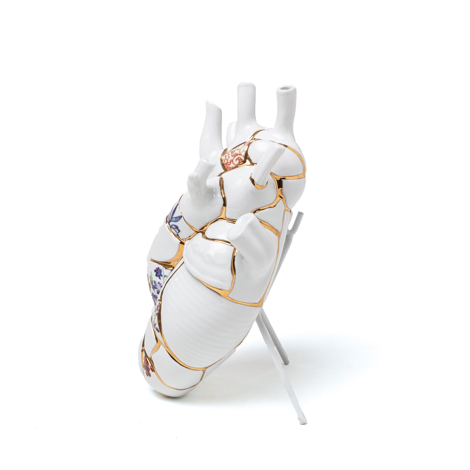 Love In Bloom Kintsugi Porcelain Heart Vase - Seletti