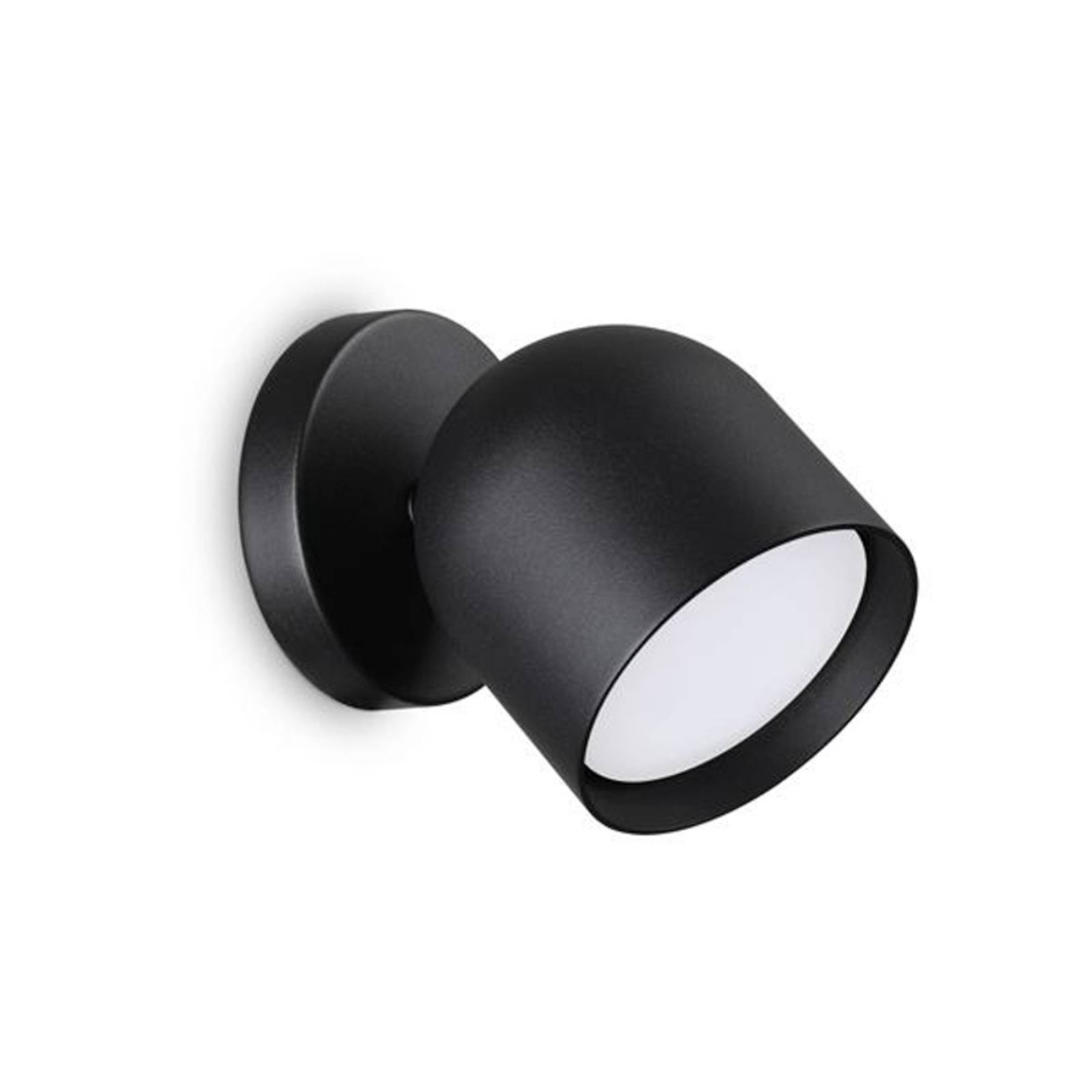 Ideal Lux Wandleuchte Dodo schwarz 1-flammig Metall Ø 8,5 cm