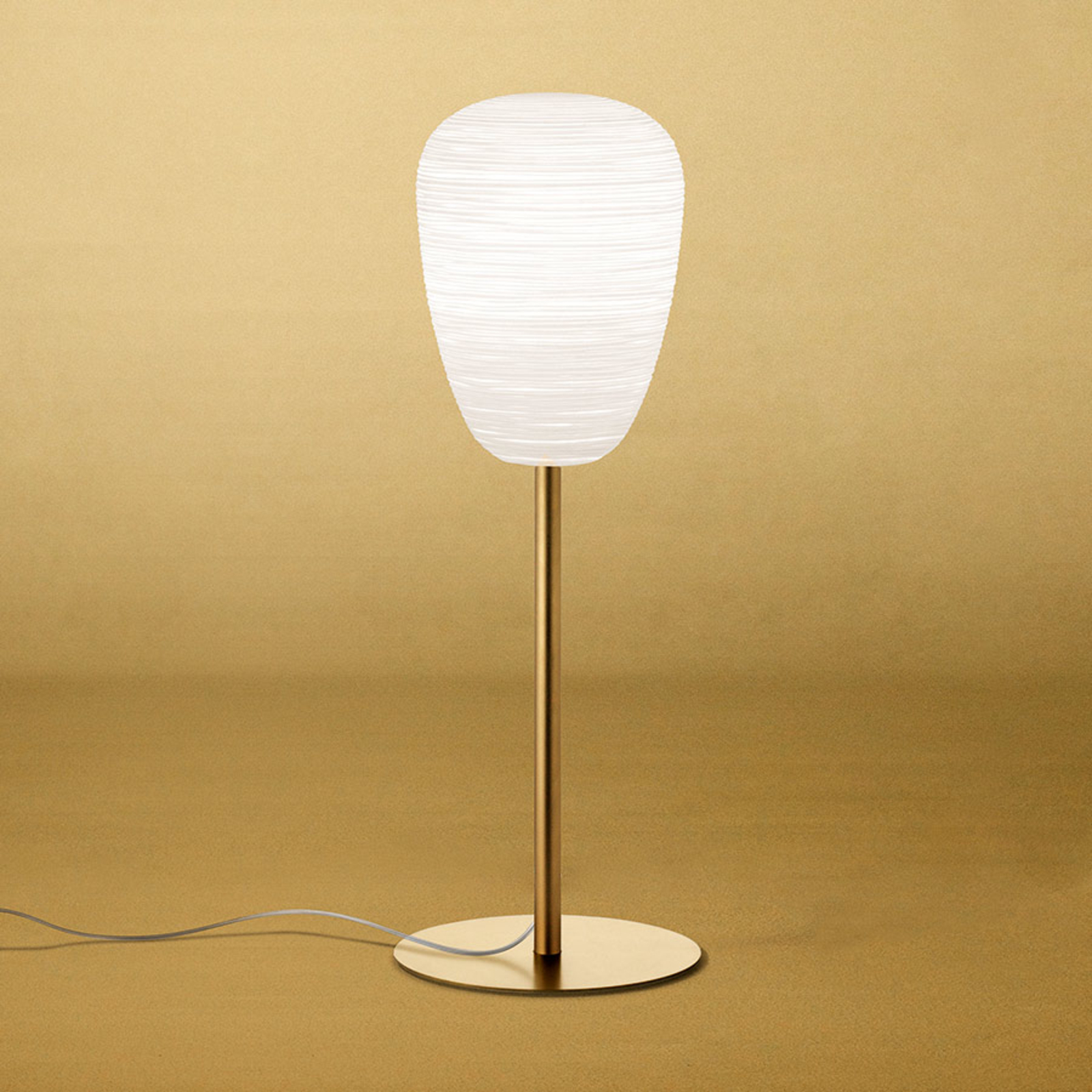FOSCARINI Foscarini Rituals 1 alta table lamp, gold, for Living / Dining Room, handblown glass, metal, E27, 57 W, energy efficiency: A++, H: 79 cm