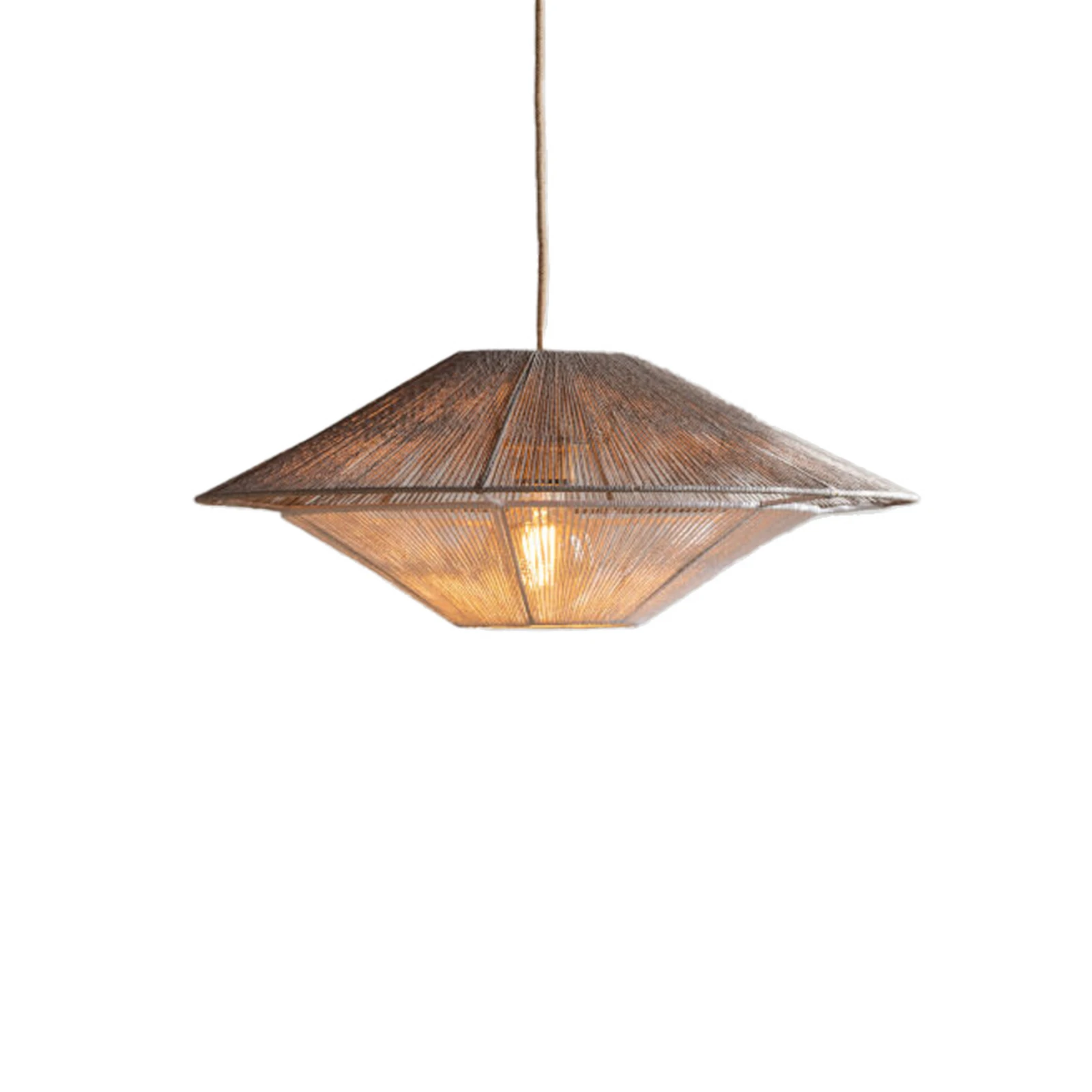 GOOD & MOJO luster lampa Lumbini, Ø50 cm, svijetlosiva, papirnata užad